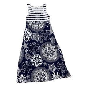 Jean Gaultier Vintage Multi Print Star Medallion Maxi Dress C10